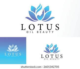 lotus logo creative design concept oil beauty salon yoga massage business