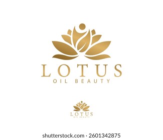 lotus logo creative design concept oil beauty salon yoga massage business