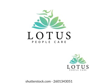 lotus logo creative design concept yoga therapy natural health