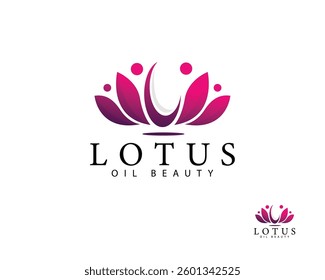 lotus logo creative oil beauty salon design concept