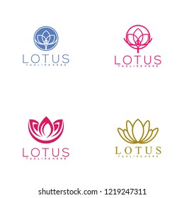 Lotus Flower Logo Vector Beauty Fashion Stock Vector (Royalty Free ...