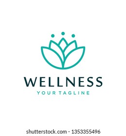 Lotus logo design concept. Universal wellness and lotus design