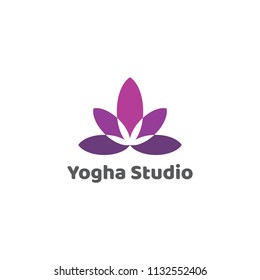 Lotus logo design concept. Yoga logo design. 