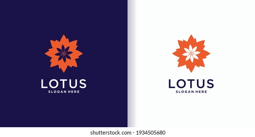 Diseño de logotipo de Lotus con concepto creativo de moda estética, salón, cosmética y spa