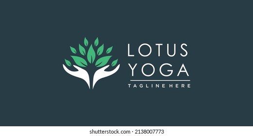 Lotus Logo-Design mit kreativem, modernem Konzept Premium Vector