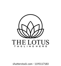 Lotus Logo Design. Lotus Flower Logo Vector. Lotus Spa Logo Template