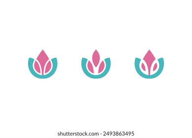 Lotus logo design and icon set