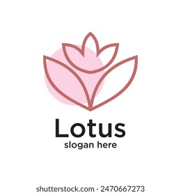 Lotus logo design simple concept Premium Vector