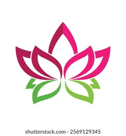 lotus logo design template,  flower logo brand in 2 color