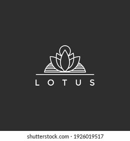 Plantilla de diseño de Logotipo Lotus en fondo negro