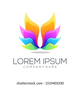 lotus logo design vector abstract