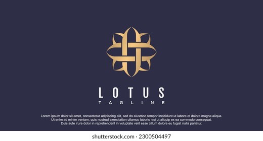 Lotus logo with elegant gold gradient for beauty business