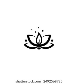 logotipo de loto con combinación de velas de llama en estilo de diseño de Vector plano