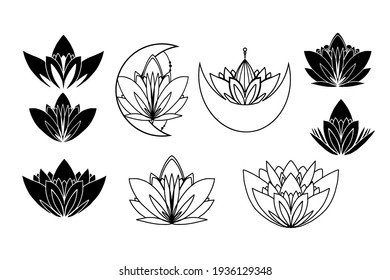 Lotus logo. Flat logo illustration for your design