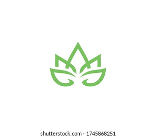 Lotus logo flower leaf vector icon 