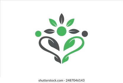 Lotus logo flower leaf vector icon