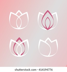 Lotus Logo, flower logo,Beauty logo, Fashion logo.Vector Illustration. EPS 8