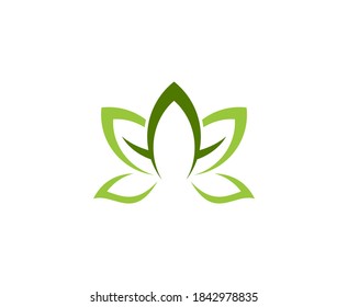 Lotus logo flower organic vector icon 