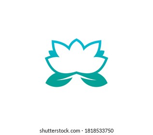 Lotus-Logo, floraler Vektorsymbol 