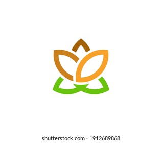 Lotus logo flower vector icon 