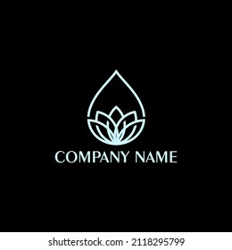 Lotus Logo Flower Water Drop spa logo design