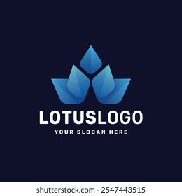 ilustração do ícone de vetor de gradiente do logotipo do Lotus
