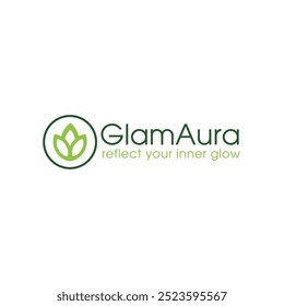 Lotus logo in green tones symbolizing wellness, meditation, and inner peace. Ideal for beauty and wellness brands, holistic businesses, yoga studios, spas, organic products, and meditation centers