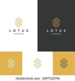 Lotus logo icon flat design template 