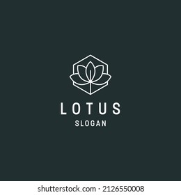 Lotus logo icon flat design template 