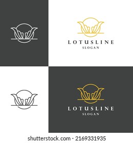 Lotus logo icon flat design template 