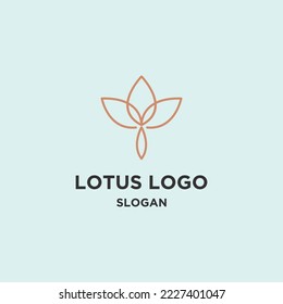 Plantilla de diseño plano de icono de logotipo de Lotus 