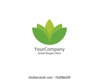 lotus Logo Icon. green leaf natural logo Template Vector Illustration
