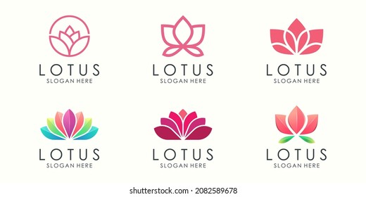 lotus logo and icon set. design template vector.