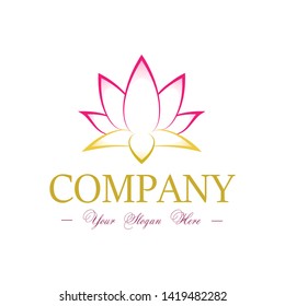 Lotus logo, lotus icon, vector design creative element, business sign, spa logo, green, flower, bloom, nature.