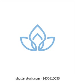 lotus logo line art ilustration vector graphic