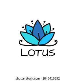 Lotus Logo, simple sketch for your design. Vector illustration