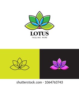 lotus logo template design vector