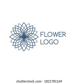 Lotus Logo Template. Logotype for yoga practice, sacred geometry symbol, meditation, spa and wellness