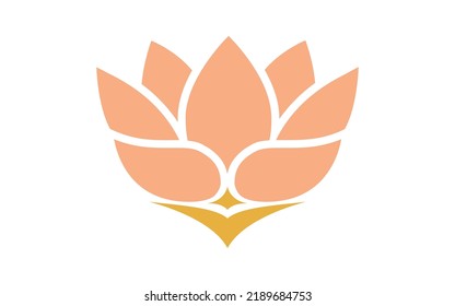Lotus logo vector illustration, Lotus flower logo. Blue color ready lotus logo. traditional lotus flower