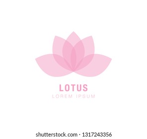 Lotus logo. Vector pink lotus flower design. 