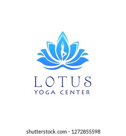 lotus logo yoga center illustration