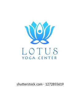lotus logo yoga center illustration