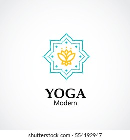 lotus logo, yoga and health care business concept