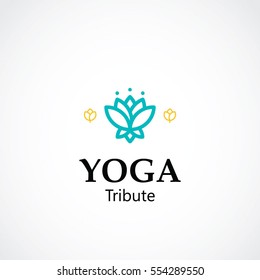 lotus logo, yoga and health care business concept