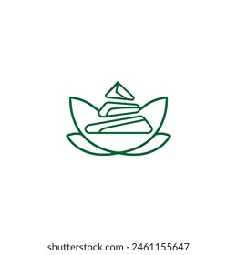 lotus logo yoga outdoor. adventure yoga, mountain balance mindfulness logo 