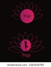 Lotus-Logo, Yoga-Logo, Vektorsymbol