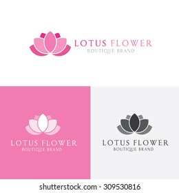 Lotus Logolotus Flower Logobeauty Logofashion Logovector Stock Vector ...