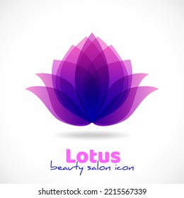 Lotus logotype. Water lily icon, isolated flower symbol. Vector design template for beauty salon, spa or cosmetics brand style