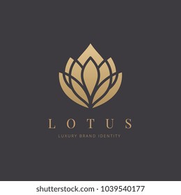 Lotus luxury logo template.