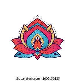 lotus mandala art ornament color vector